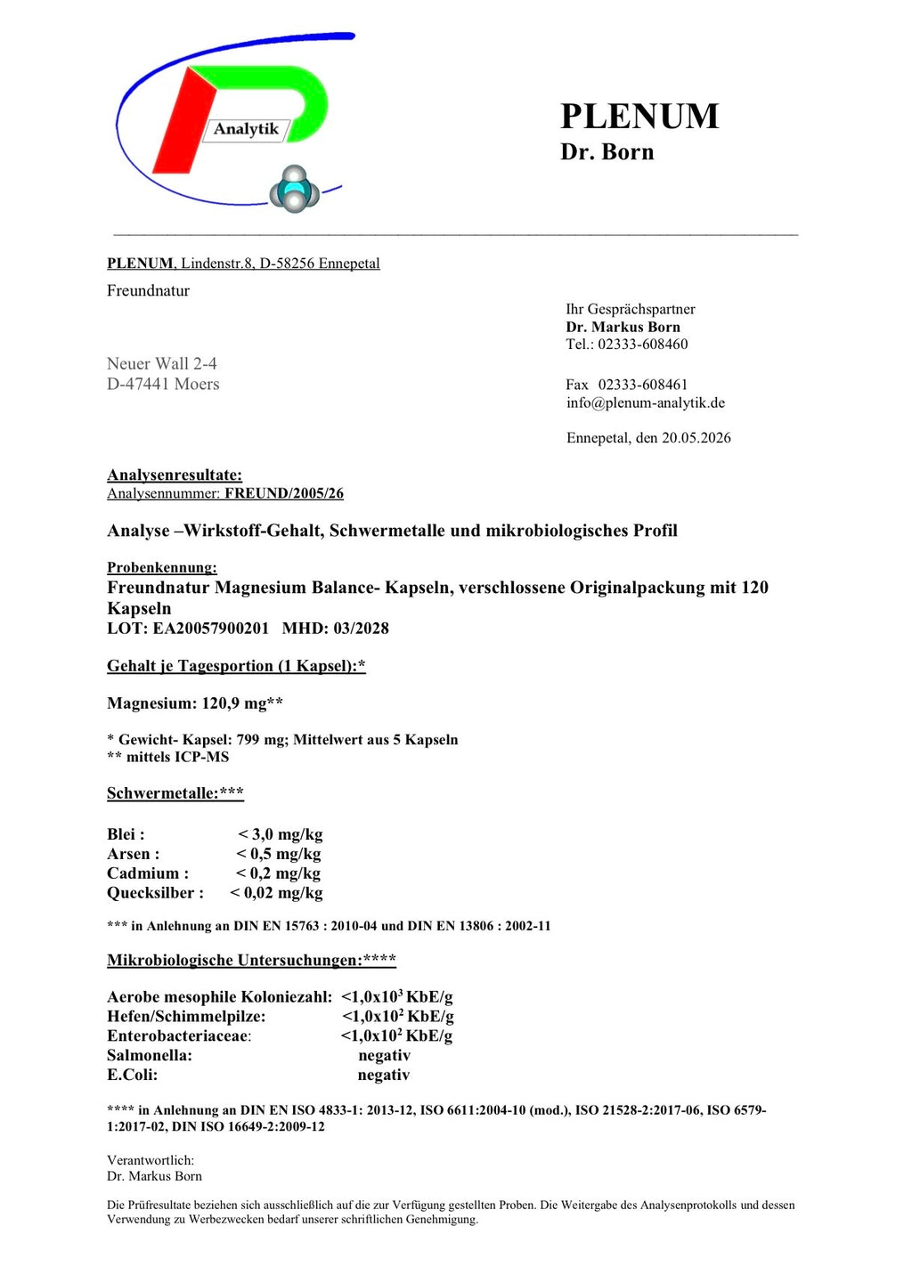 Magnesium Balance Komplex – Bisglycinat & Malat (mit Akazienfaser)