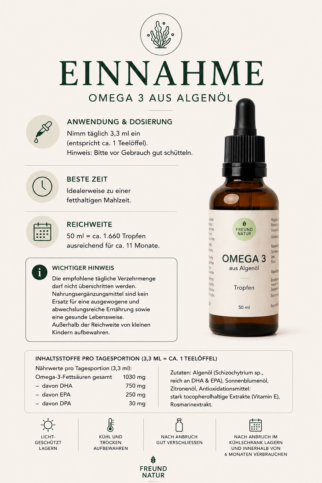 Omega 3 aus Algenöl