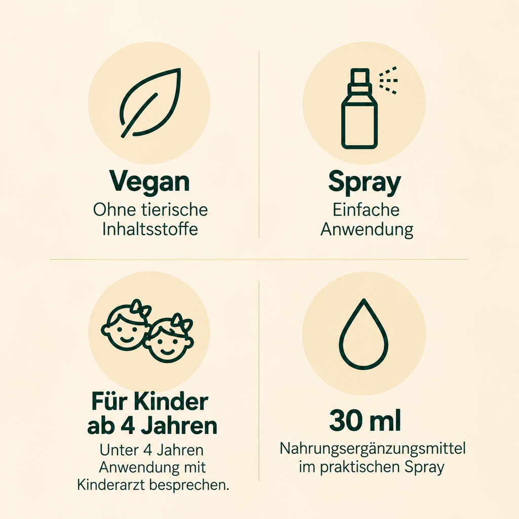 Freundnatur Vitamin D3 + K2 Kids: vegan, Spray zur einfachen Anwendung, für Kinder ab 4 Jahren, 30 ml