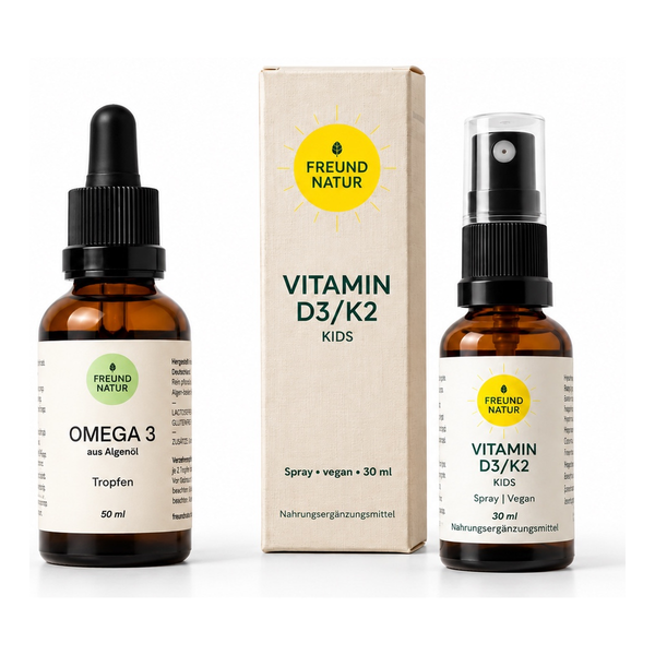 Familien-Set: Vitamin D3 + K2 Kids Spray & Omega-3
